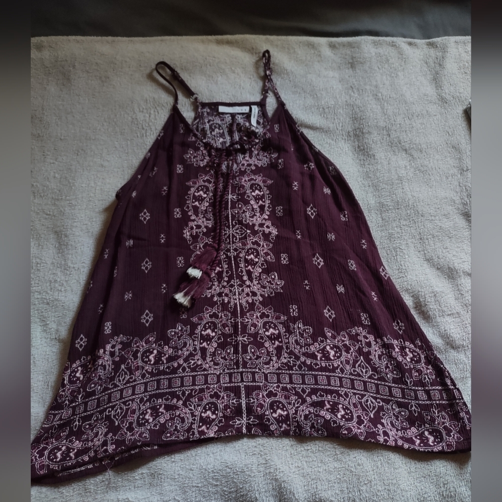 Luq Bohemian Burgundy Racerback Halter Top/Size Small